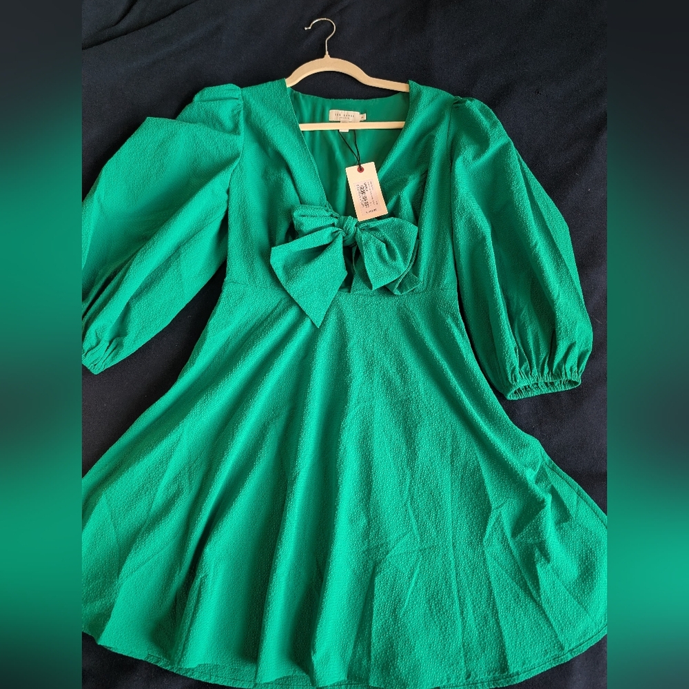 Ted Baker Vibrant Green Textured Dress